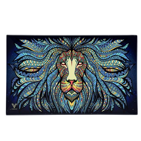 V-syndicate GLASS ROLLING TRAY Large-tribal LION