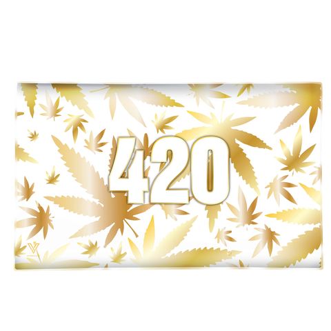 V-syndicate GLASS ROLLING TRAY Large-420 GOLD