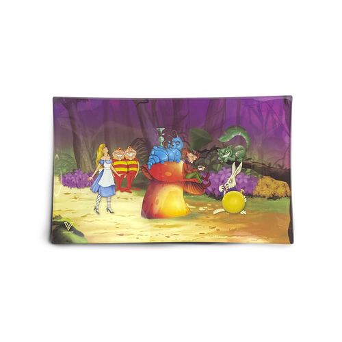 V-syndicate GLASS ROLLING TRAY Large-alice MUSHROOM