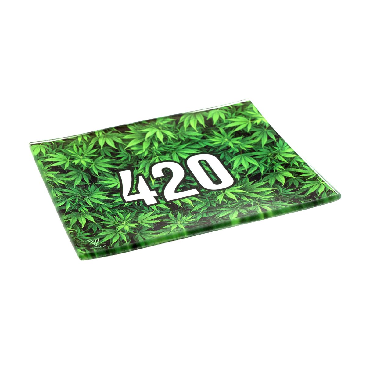 V-syndicate GLASS ROLLING TRAY SMALL 420 GREEN