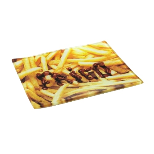 V-Syndicate Glass Rolling Tray Small - Fried