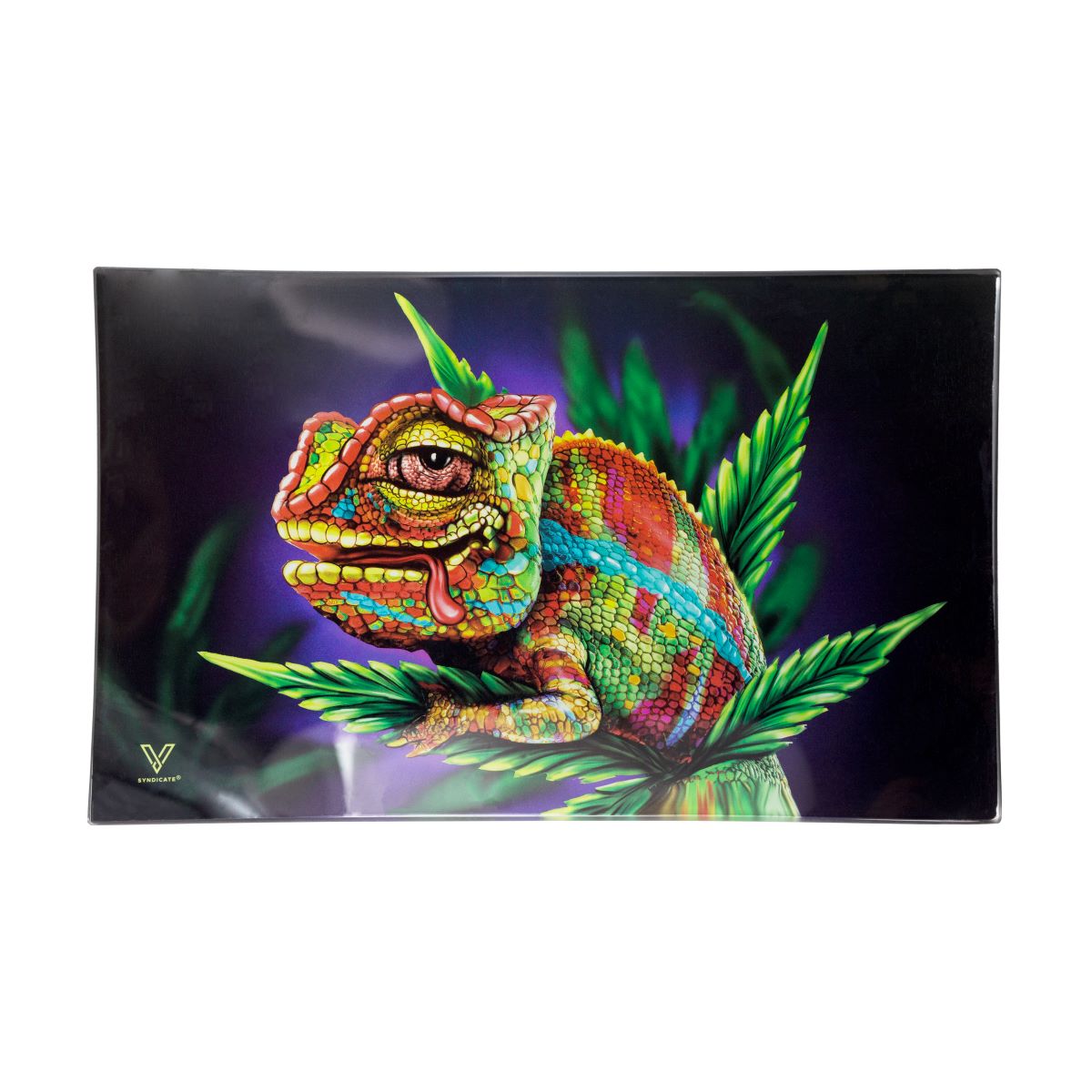 V-syndicate GLASS ROLLING TRAY Large-cloud 9 CHAMELEON